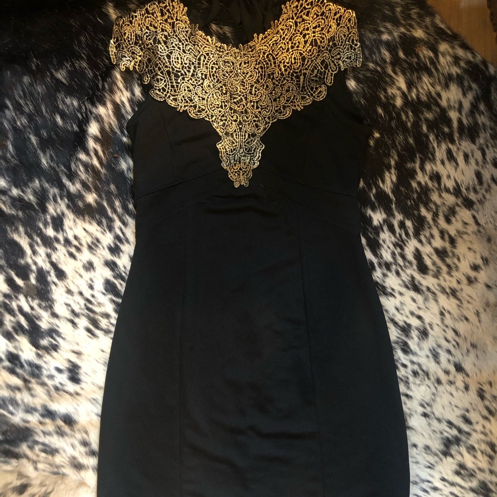 Forever 21 Classic Black & Gold Dress
